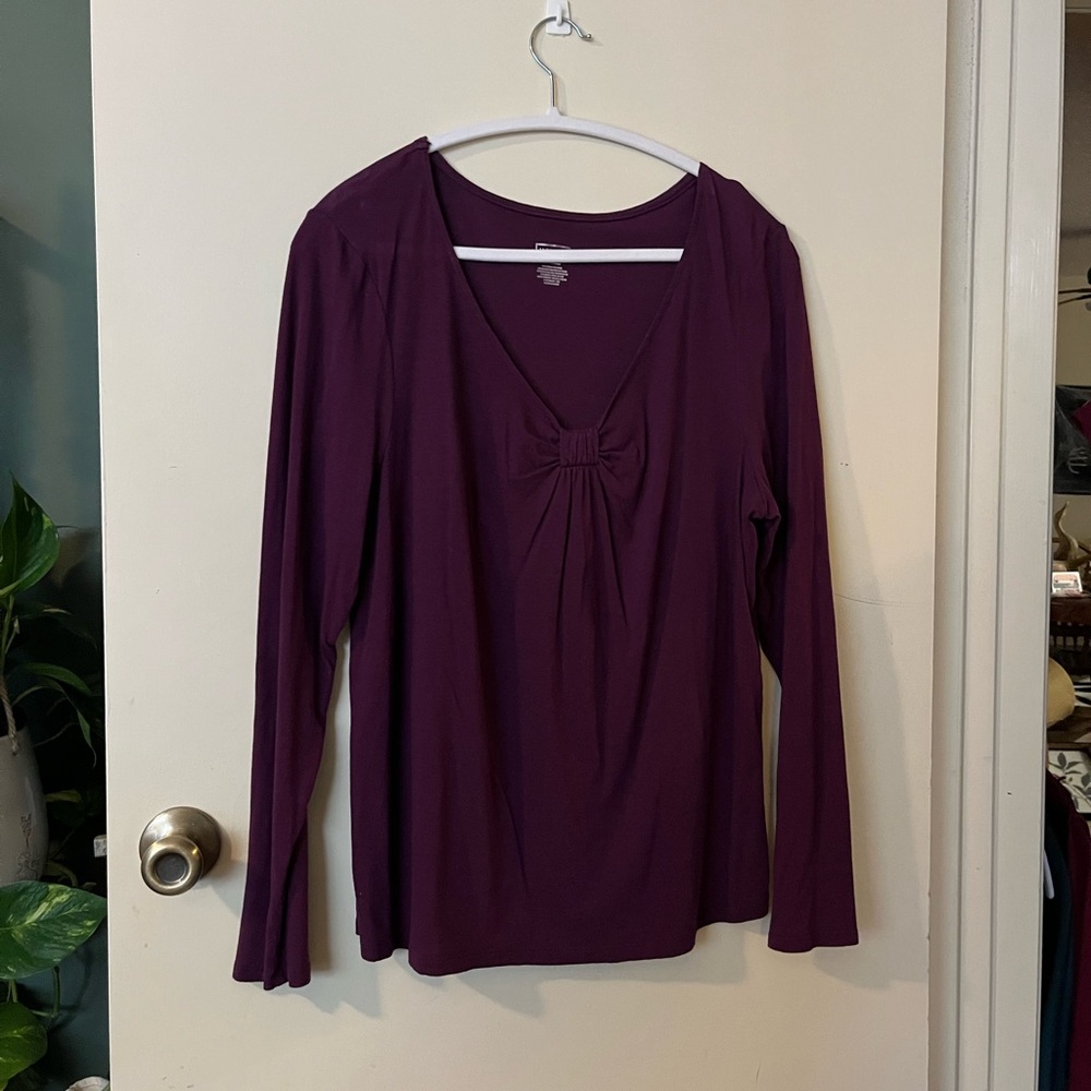 Merona Deep Purple Women's Shirt with Bow Detail